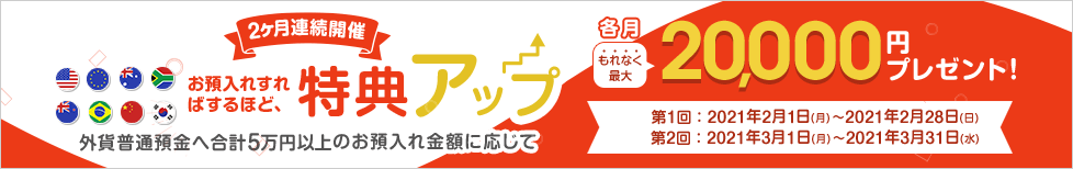 お預入れすればするほど、特典アップ